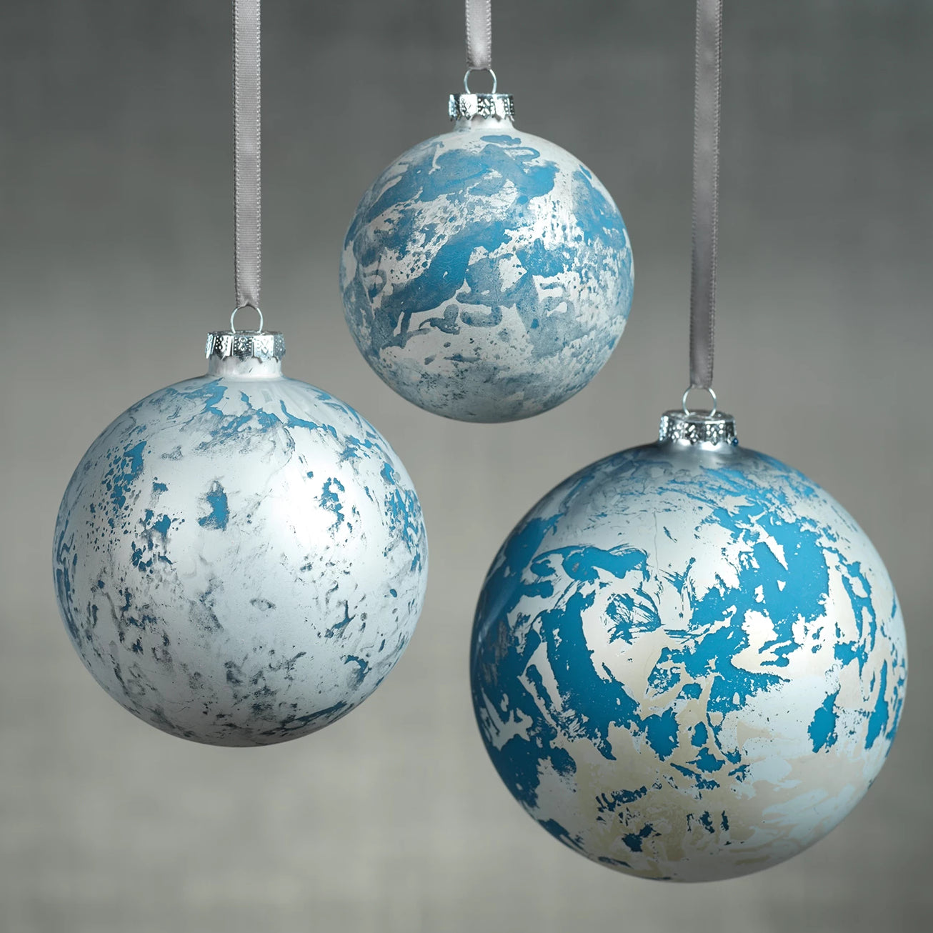 Patch Metallic Ornament - Silver& Blue - CARLYLE AVENUE