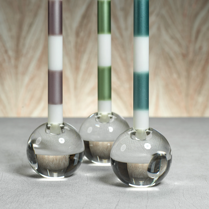 Round Crystal Glass Taper Holder - Taper Holder by Carlyle Avenue