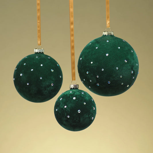 Flocked Ornament w/ Clear Studs - CARLYLE AVENUE