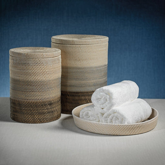 Catalina Rattan Lidded Baskets - Baskets by Carlyle Avenue