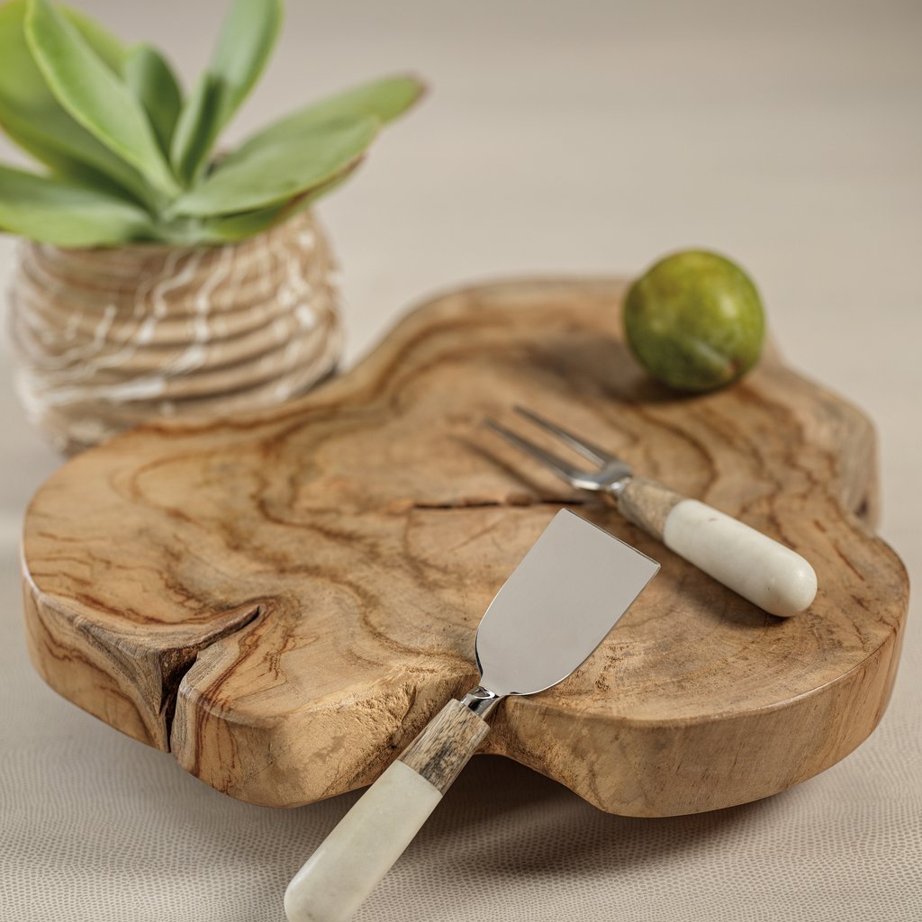 Organic Shape Natural Wood Charcuterie and Cheese Board - Tray by Carlyle Avenue