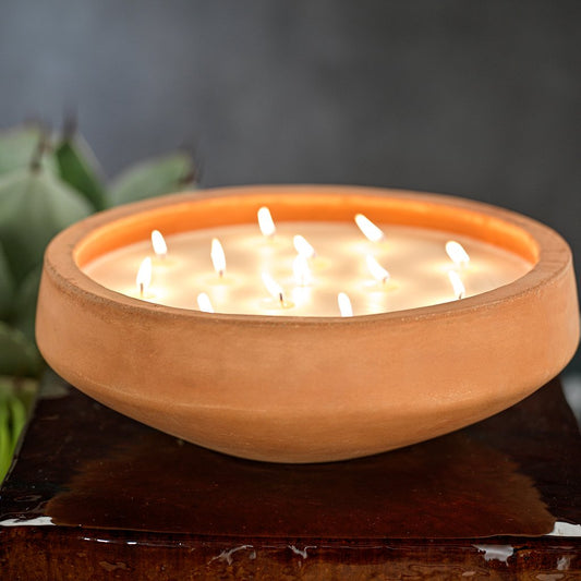 San Miguel Outdoor 16 wick Concrete Scented Candle - Terracotta - Candles by Carlyle Avenue