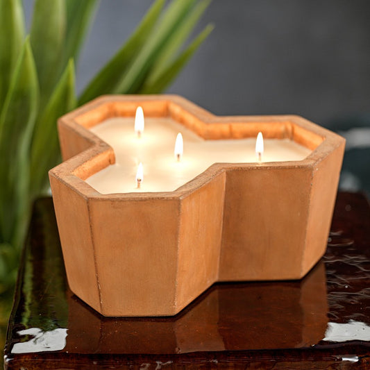 San Juan Honeycomb Concrete Outdoor Scented Candle - Terracotta - Candles by Carlyle Avenue
