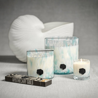 AG Opal Glass Candle - White & Blue - Sunset Beach - Candles by Carlyle Avenue