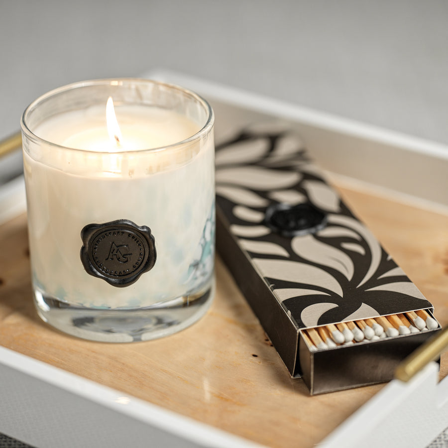 AG Opal Glass Candle - White - Gardenia - Candles by Carlyle Avenue