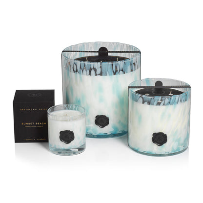 AG Opal Glass Candle - White & Blue - Sunset Beach - Candles by Carlyle Avenue