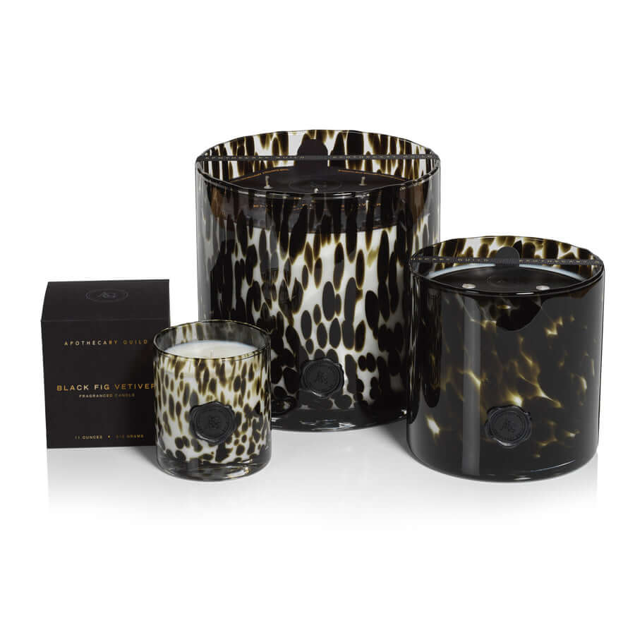 AG Opal Glass Candle - Black - Fig Vetiver - Candles by Carlyle Avenue