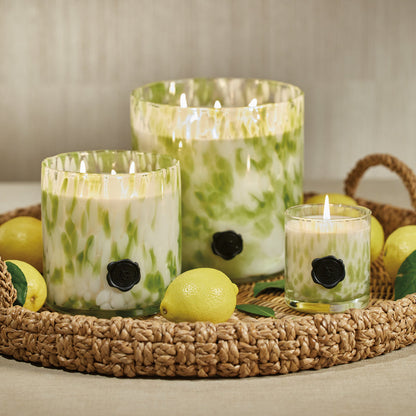 AG Opal Glass Candle - Green - Sicilian Lemon Bergamot - Candles by Carlyle Avenue