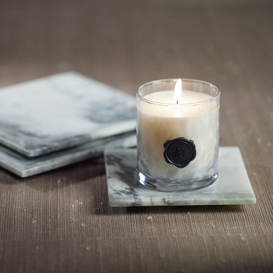AG Opal Glass Candle - Clear & Gray - Candles by Carlyle Avenue