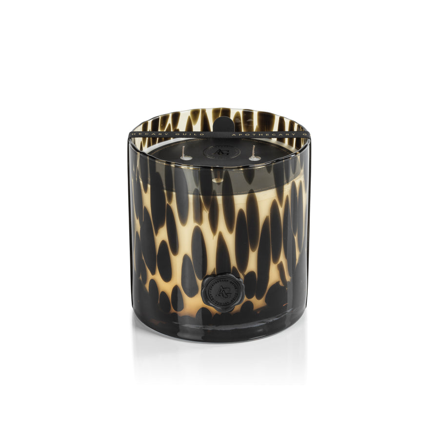 AG Opal Glass Candle - Amber & Black - Candles by Carlyle Avenue
