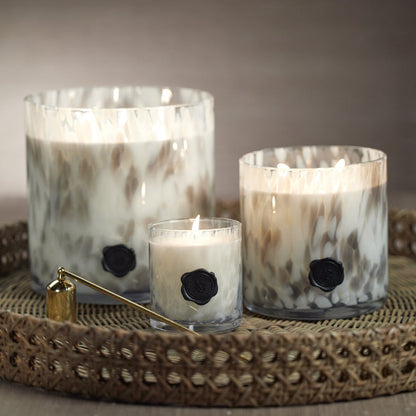 AG Opal Glass Candle - Clear & Gray - Candles by Carlyle Avenue