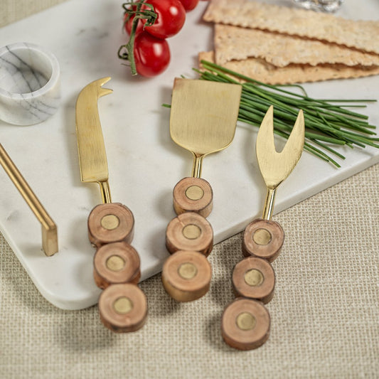 South Bay Metal & Wood 3-Piece Cheese Tool Set - Cheese Knives by Carlyle Avenue