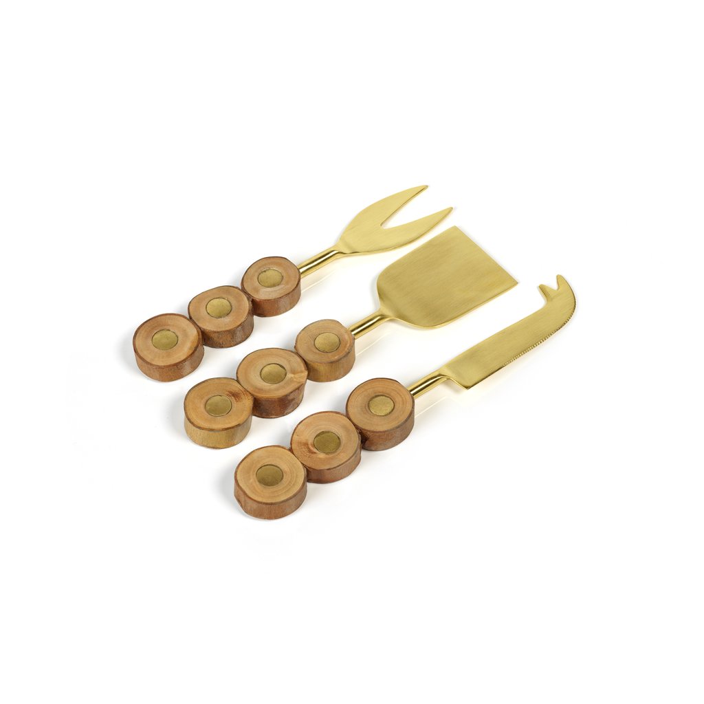 South Bay Metal & Wood 3-Piece Cheese Tool Set - Cheese Knives by Carlyle Avenue