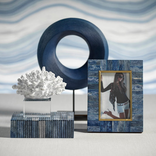 Biarritz Bone Photo Frame with Inner Brass Trim - Picture Frames by Carlyle Avenue