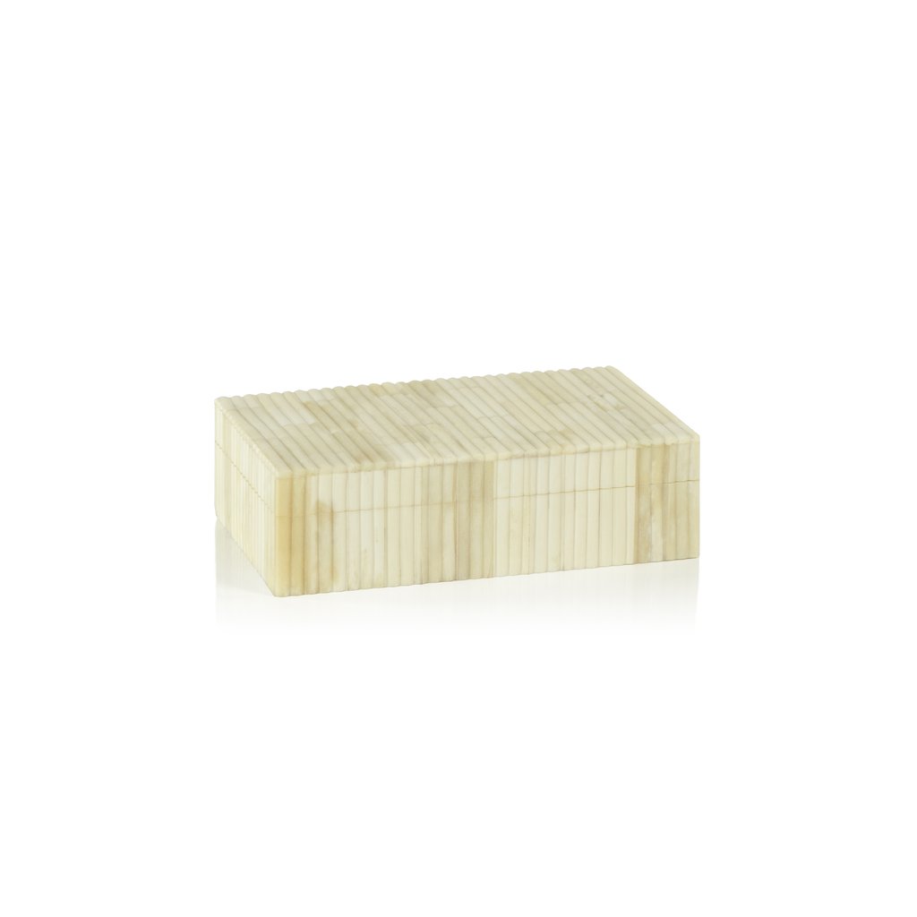 St. Ives Ribbed Bone Inlaid Box - Natural - Decorative Accessories by Carlyle Avenue