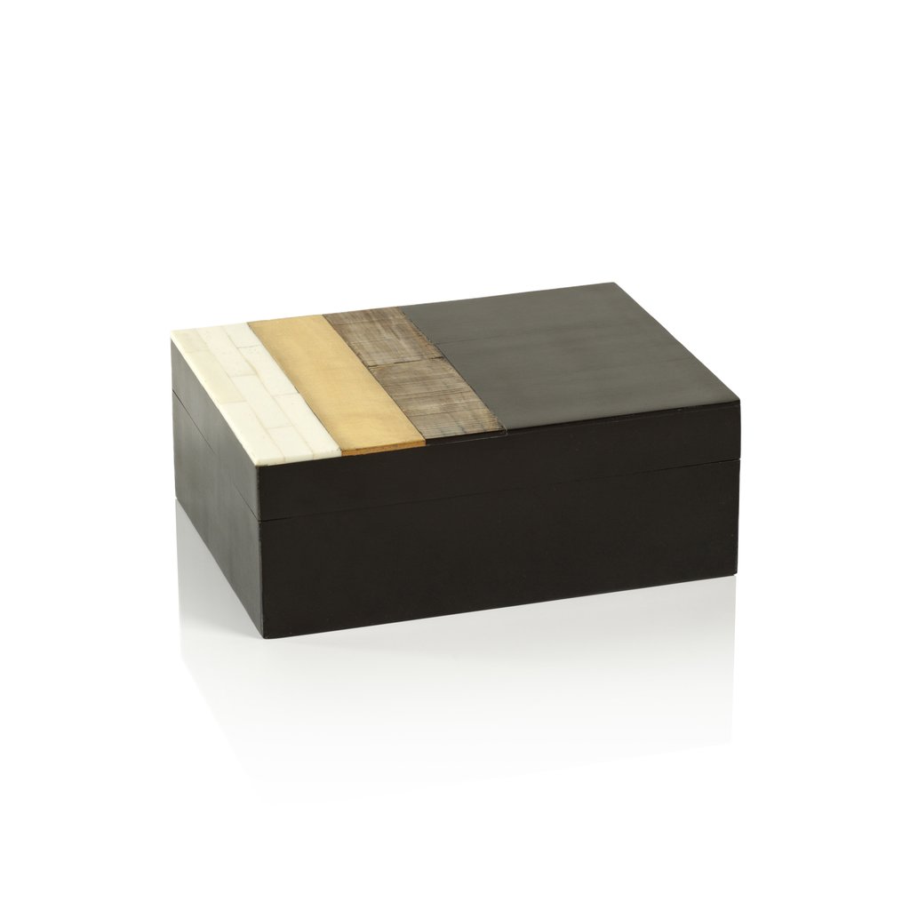 Benagil Shagrin Horn, Bone and Brass Box - Decorative Accessories by Carlyle Avenue