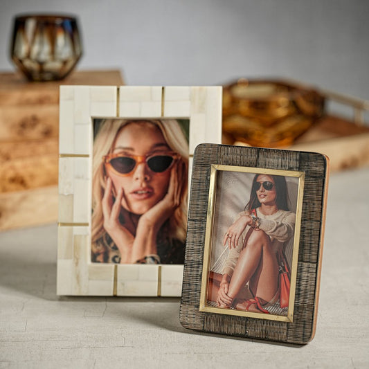 Shagrin Horn Inlaid Photo Frame - Picture Frames by Carlyle Avenue