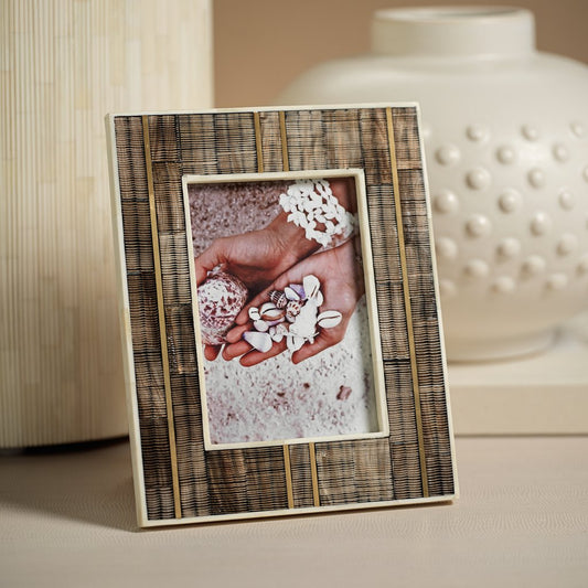 Horn Photo Frame with Bone and Brass Inlay - Picture Frames by Carlyle Avenue