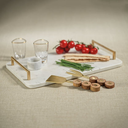 Andria Marble Tray with Gold Metal Handles - Tray by Carlyle Avenue