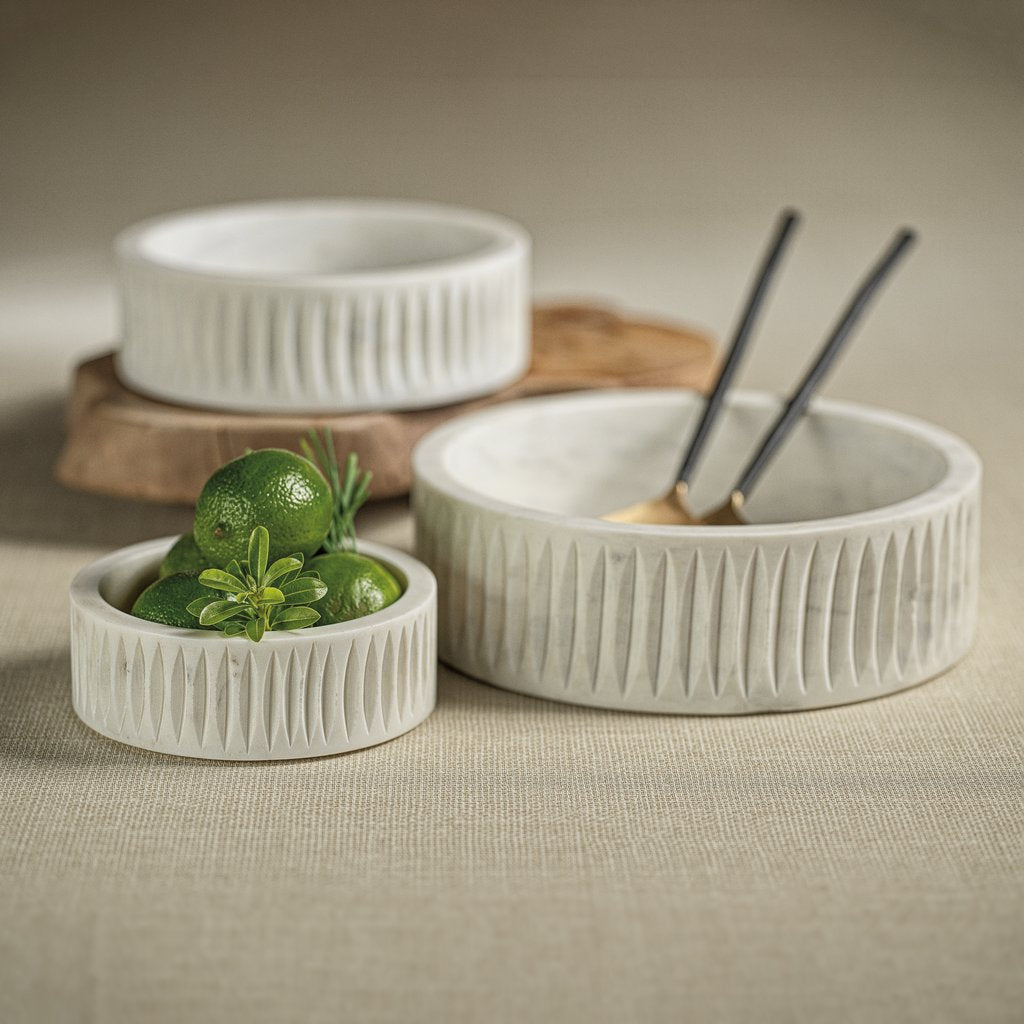 Arezzo Carved Marble Bowl - Bowls by Carlyle Avenue