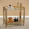 Mayfair High Gloss Gold Bar Cart - Furniture by Carlyle Avenue