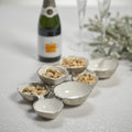 Small Cluster of Eight Serving Bowls - Nickel and White - Serveware by Carlyle Avenue
