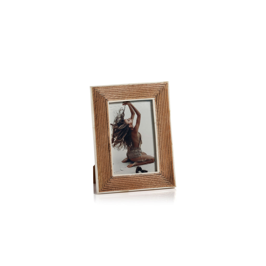Ribbed Mango Wood Frame w/White Border - Picture Frames by Carlyle Avenue