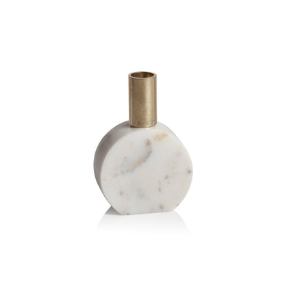 Marikina Marble Candle Holder - White - Candle Holders by Carlyle Avenue