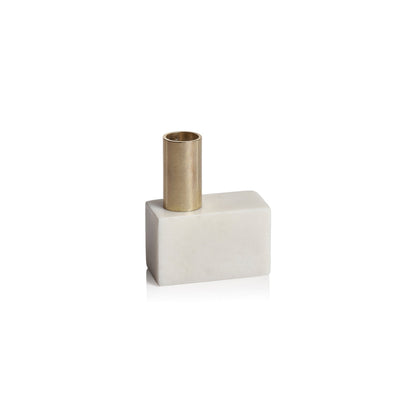 Marikina Marble Candle Holder - White - Candle Holders by Carlyle Avenue