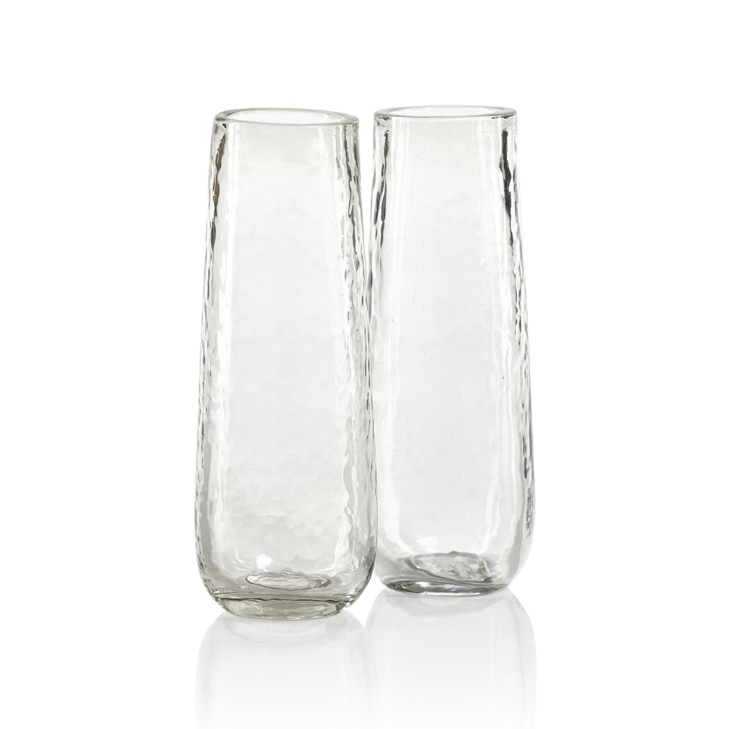 Artisan Hammered Stemless Flute - Set of 4 - Drinkware by Carlyle Avenue