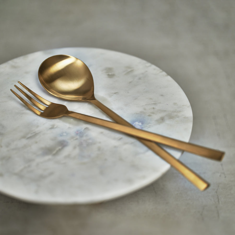 Matte Gold Salad Server Set - Tableware by Carlyle Avenue