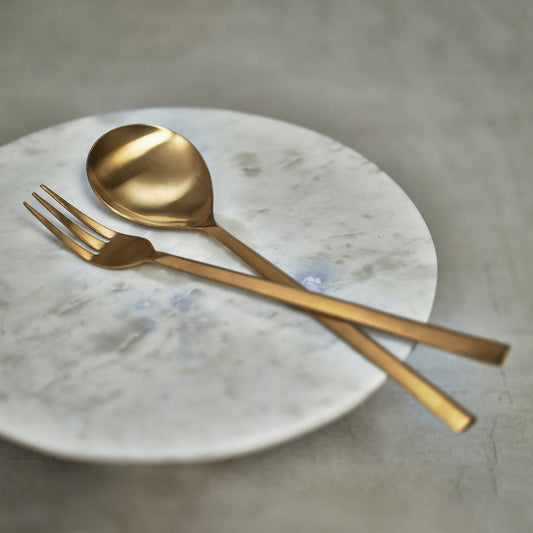 Matte Gold Salad Server Set - Tableware by Carlyle Avenue