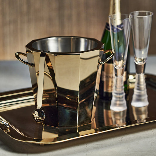 Alessia Double Wall Ice Bucket/Cooler - Gold - Ice Bucket by Carlyle Avenue