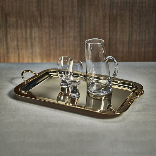 Alessia Rectangular Serving Tray - Gold - Decorative Trays by Carlyle Avenue