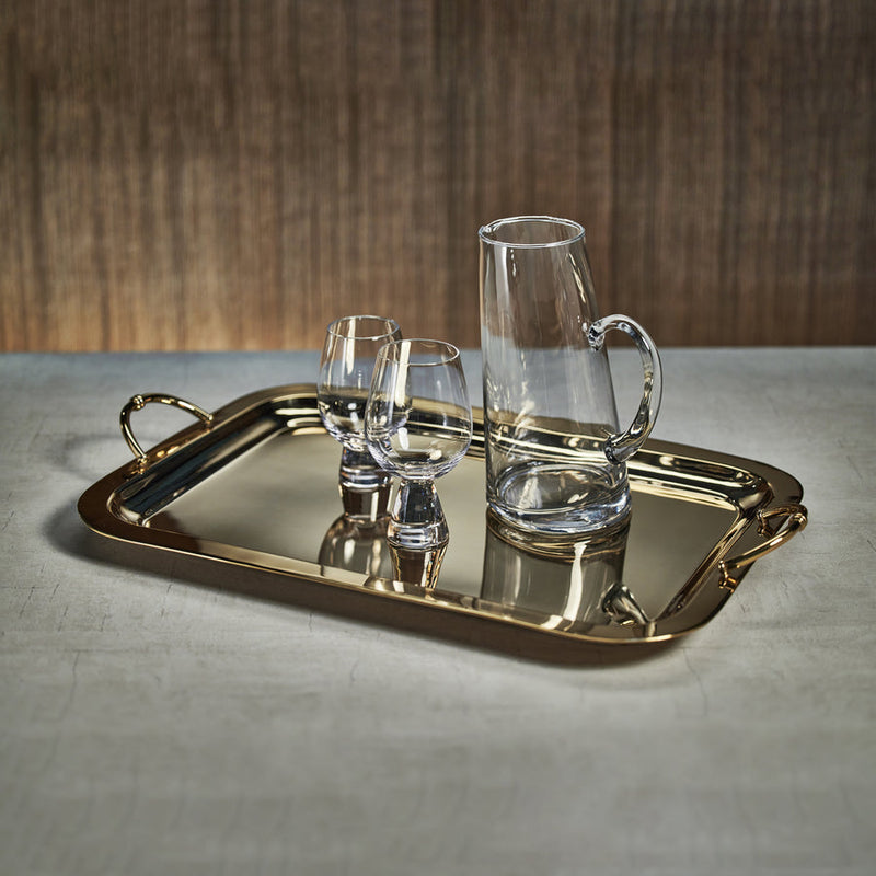 Alessia Rectangular Serving Tray - Gold - Decorative Trays by Carlyle Avenue
