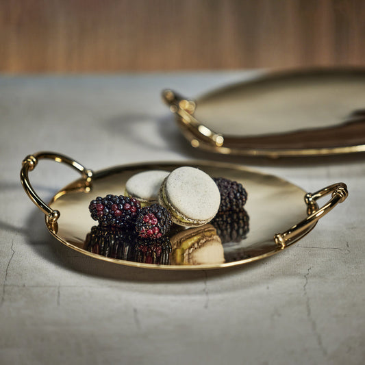 Alessia Round Serving Tray - Gold - Decorative Trays by Carlyle Avenue