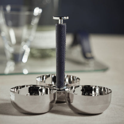 Laguna Nickel & Leather Condiment Set - Barware by Carlyle Avenue