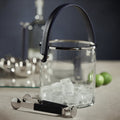 Laguna Glass, Nickel & Leather Ice Bucket - Ice Bucket by Carlyle Avenue