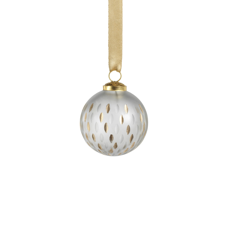 Frosted & Etched in Gold Glass Ornament - Ornaments by Carlyle Avenue