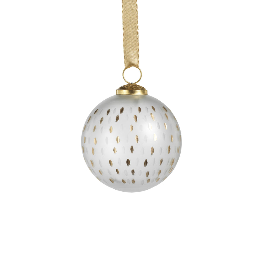 Frosted & Etched in Gold Glass Ornament - Ornaments by Carlyle Avenue
