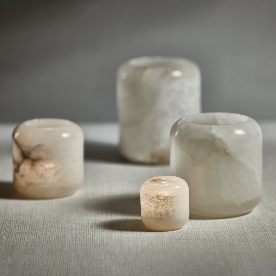 Teran Polished Alabaster Stone Candle Holder / Vase - Candle Holders by Carlyle Avenue