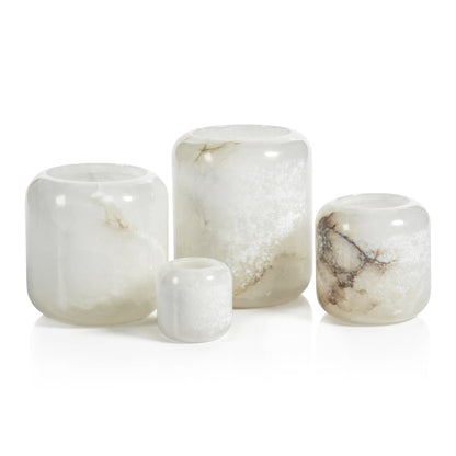 Teran Polished Alabaster Stone Candle Holder / Vase - Candle Holders by Carlyle Avenue