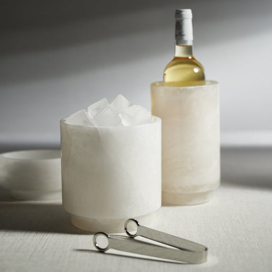 Yasmeen Polished Alabaster Stone Candle Holder / Vase / Wine Cooler - Candle Holders by Carlyle Avenue