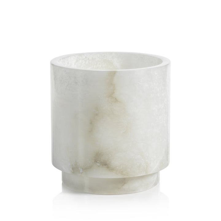 Yasmeen Polished Alabaster Stone Candle Holder / Vase / Wine Cooler - Candle Holders by Carlyle Avenue