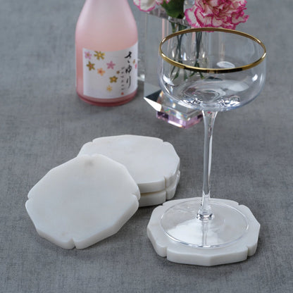 Four White Marble Coasters - Coasters by Carlyle Avenue