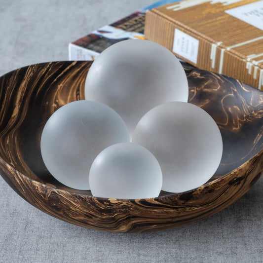 Frosted Crystal Balls - Decorative Accessories by Carlyle Avenue