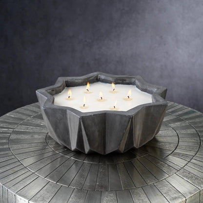 Villa Nouza 7 Wick Concrete Candle/Black- Fig Vetiver - Home Fragrance by Carlyle Avenue