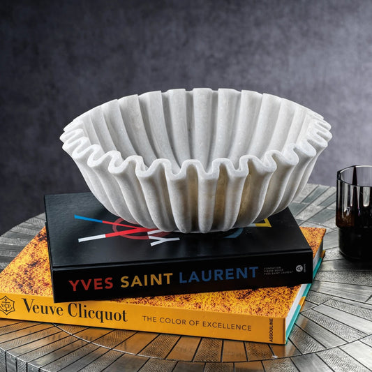 Scalloped Marble Bowl - BOWL by Carlyle Avenue