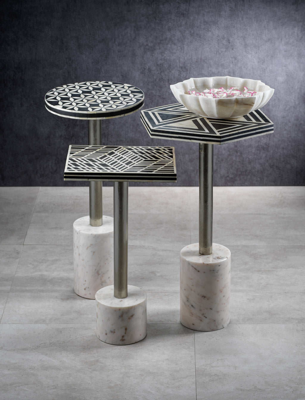 Sultana Hexagon Cocktail Table on Marble Base - Furniture by Carlyle Avenue