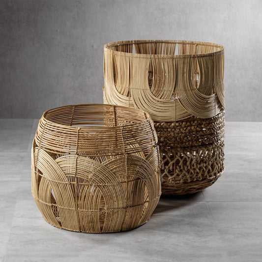 Rattan & Water Hyacinth Basket - Baskets by Carlyle Avenue